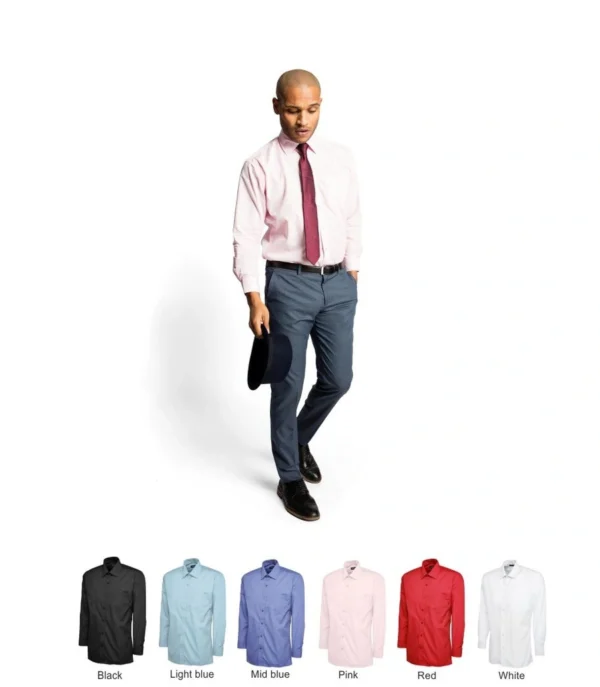 Uneek UC709 Mens Poplin Long Sleeve Shirt